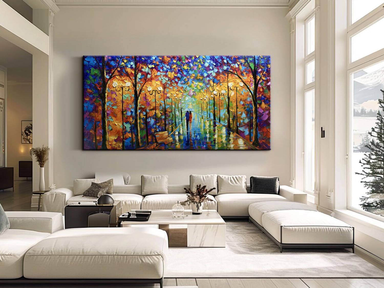 Amazon.co.jp: Tyed Art 風景 油絵 キャンバス テクスチャード加工 木